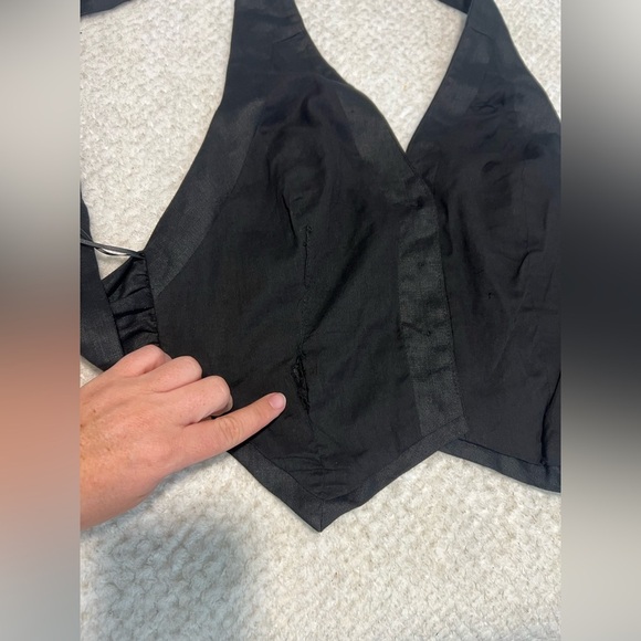 NWT Nicholas Nia Linen Vest Top in black - large (size 10) revolve - FWRD - Picture 8 of 11